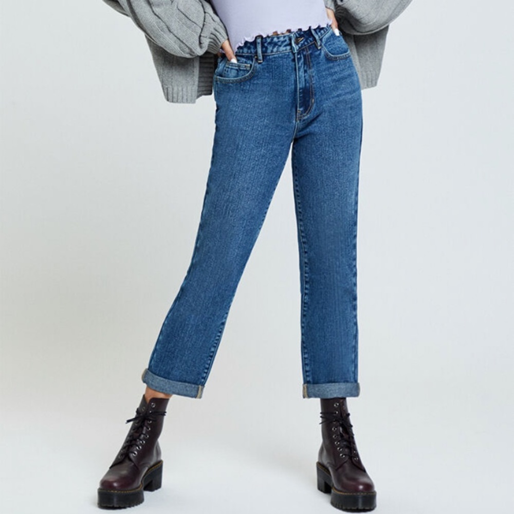 PACSUN Timmy Blue Wash High Rise Mom Jeans
